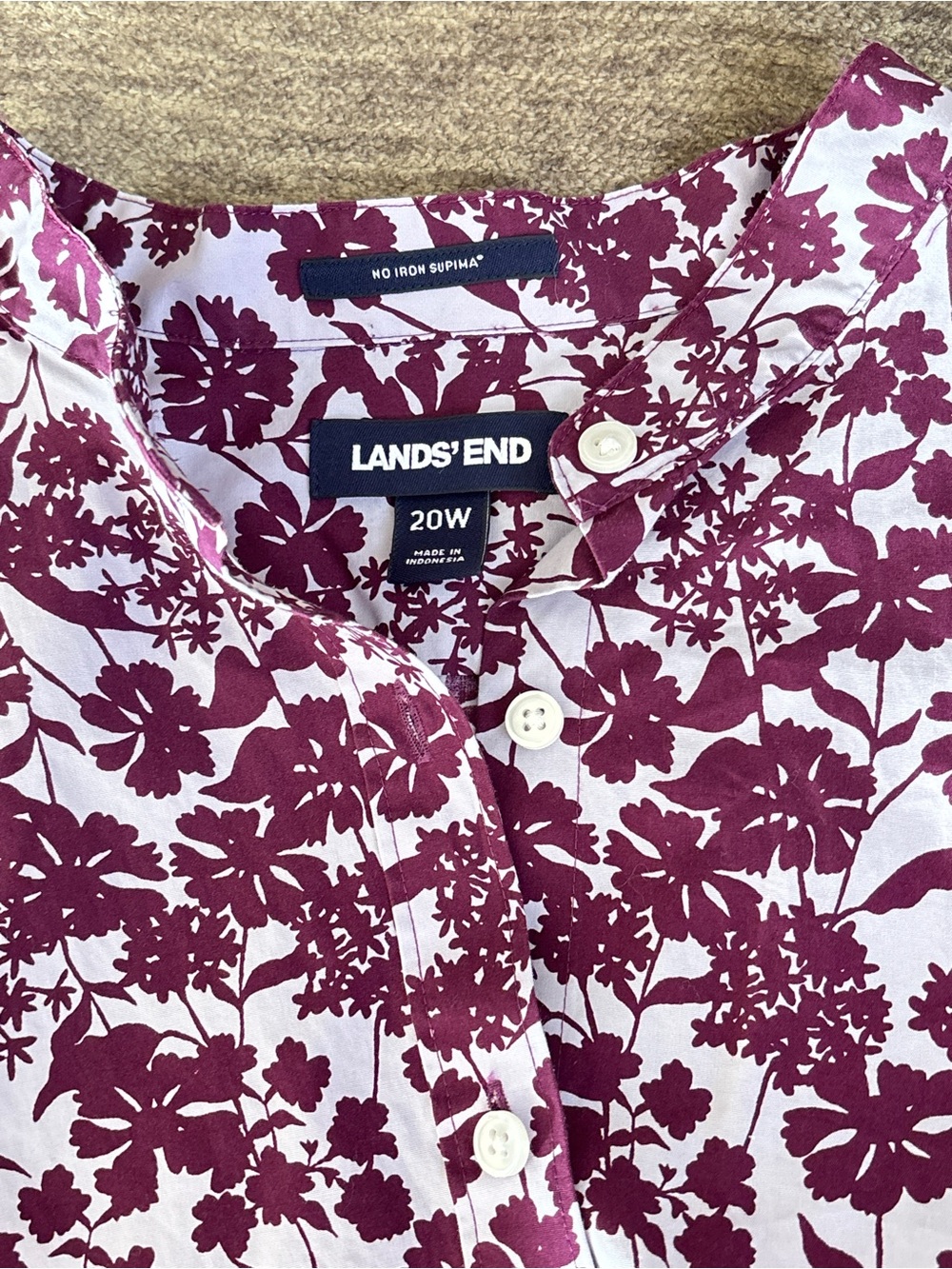 Lands' End Women's No Iron Supima Cotton Long Sleeve Button Up Size Shirt 20W * - Picture 14 of 16